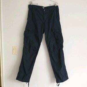 Carhartt WIP Cargo Pants Mens 32x32 Actual 34x32 Navy Blue Rip Stop Workwear